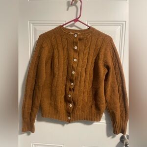 The Villager Hand Loomed Cable Knit Cardigan size S